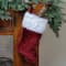 20" Burgundy & White Traditional Christmas Stocking